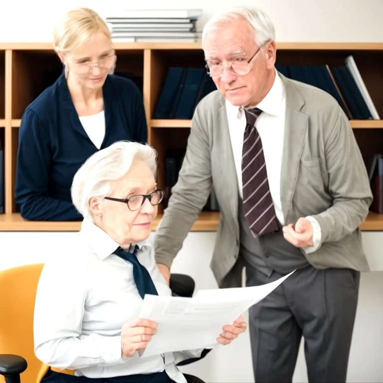 Senior legal advisor reviewing care plan documents